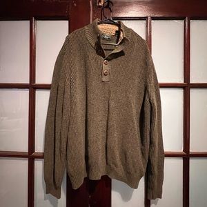 G.H. Bass & Co - 1/4 Button Knit Sweater - MENS XXL - Green